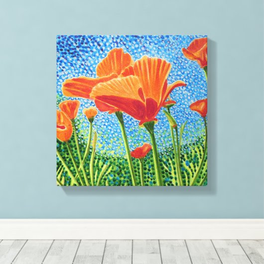Poppy Canvas Print Leinwanddruck (Insitu (Holzboden))