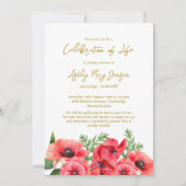 Poppy Celebration of Life Funeral Einladung (Vorderseite)