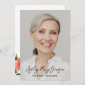 Poppy Celebration of Life Photo Funeral Einladung (Vorne/Hinten)