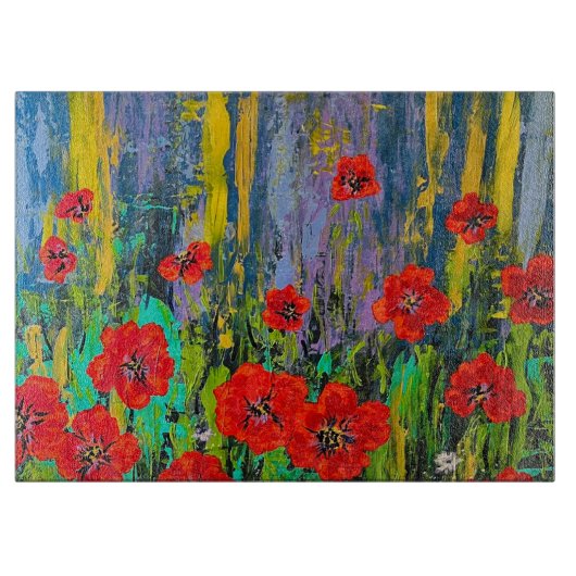 Poppy Charcuterie Glas Schneidebrett (Vorderseite)