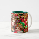 POPPY ~ CHRISTMAS MUTTER UND KIND ~ ZWEIFARBIGE TASSE (VorderseiteRechts)