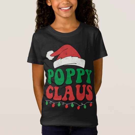 Poppy Claus Weihnachtsleuchten Familie passt zusam T-Shirt (Vorderseite)