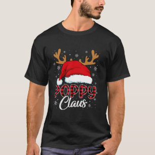 Poppy Claus Weihnachtsmannmütze Rentier Rotes Kari T-Shirt