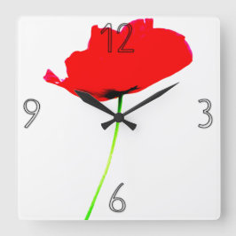 POPPY Collection 02 Wall Clock Quadratische Wanduhr