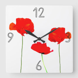 POPPY Collection 05 Wall Clock Quadratische Wanduhr
