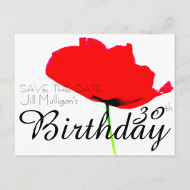 POPPY Collection 30. Geburtstag Save the Date Ankündigungspostkarte