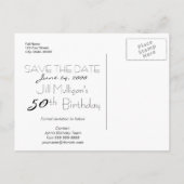 POPPY Collection 50. Geburtstag Save the Date Ankündigungspostkarte (Rückseite)