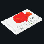 POPPY Collection 50th Birthday Gästebuch<br><div class="desc">Schöne Red Poppy Illustration. Design auf Hardcover Gästebuch mit Text für 50. Geburtstag zu anpassen. Sie können den Text (Schriftart,  Farbe,  Größe und Position) ganz einfach ändern,  indem Sie auf die Schaltfläche Anpassen klicken. Passend Geburtstag Save the Date (Postkarte) und Produkte für Zuhause,  Zubehör..</div>