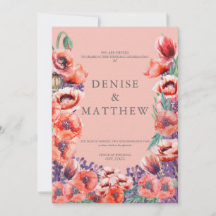 Poppy Collection mit Gossamer Pink Background Inv. Einladung