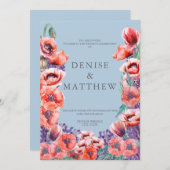 Poppy Collection mit Omphalodes Blue Background Einladung (Vorne/Hinten)