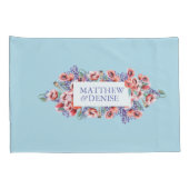 Poppy Collection mit Spun Sugar Blue Hintergrund I Kissenbezug (Rückseite-Rechts)