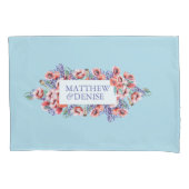 Poppy Collection mit Spun Sugar Blue Hintergrund I Kissenbezug (Vorderseite-Links)