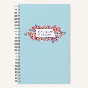 Poppy Collection mit Spun Sugar Blue Hintergrund Notizblock