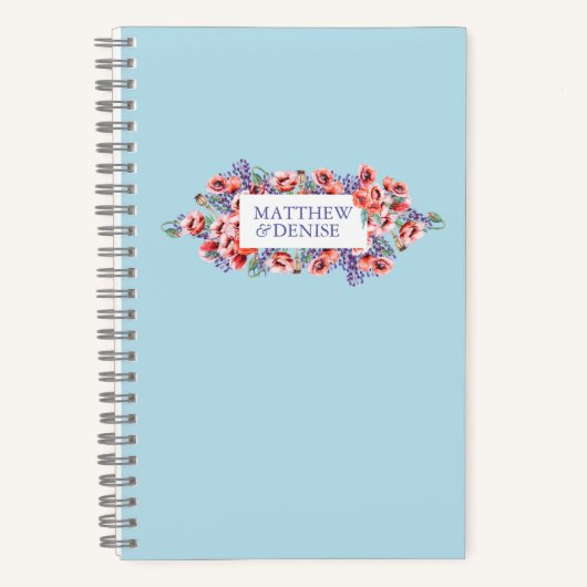 Poppy Collection mit Spun Sugar Blue Hintergrund Notizblock (Vorderseite)