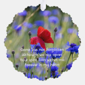 Poppy Cornflower Meadow Memorial Pocket Keepsake Ornament Karte (Rückseite)