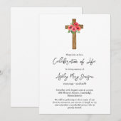 Poppy Cross Celebration of Life Funeral Einladung (Vorne/Hinten)