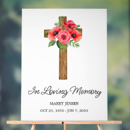 Poppy cross Memorial Funeral Acrylschild