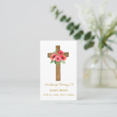 Poppy Cross Memorial Funeral Prayer Card Visitenkarte (Stehend Vorderseite)