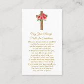 Poppy Cross Memorial Photo Funeral Prayer Card Visitenkarte (Rückseite)