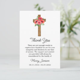 Poppy Cross Sympathy Thank You Card Dankeskarte
