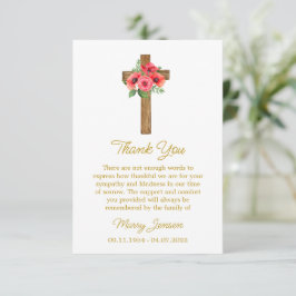 Poppy Cross Sympathy Thank You Card Dankeskarte