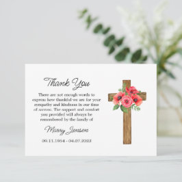Poppy Cross Sympathy Thank You Card Dankeskarte