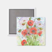 'Poppy Crowd' Magnet (Vorderseite/Rückseite)