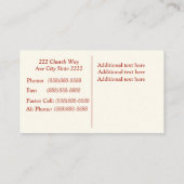 Poppy Custom Church Business Card Visitenkarte (Rückseite)