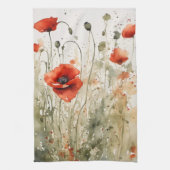 Poppy Day v.1 Geschirrtuch (Vertikal)
