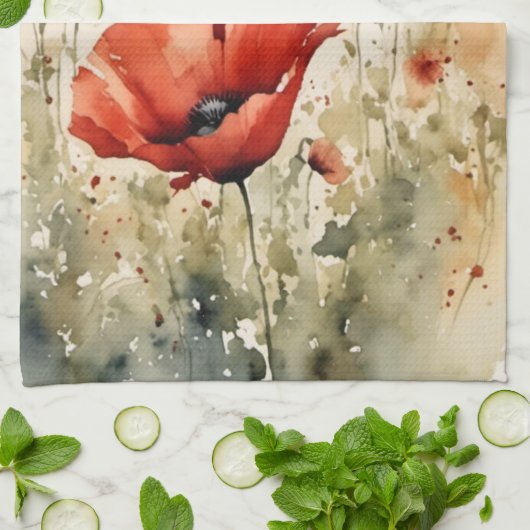 Poppy Day v.2 Geschirrtuch (Gefaltet)