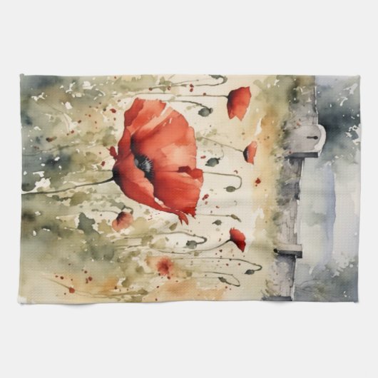 Poppy Day v.2 Geschirrtuch (Horizontal)