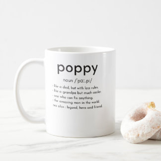 Poppy Definition lustige Großvater Vater Tag Kaffeetasse