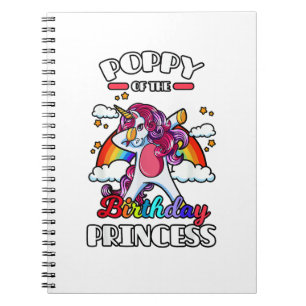 Poppy des Geburtstagsprinzessin-Einhorn-Regenbogen Notizblock