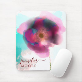 Poppy des Troy Burgundy Watercolor-Skripts Mousepad