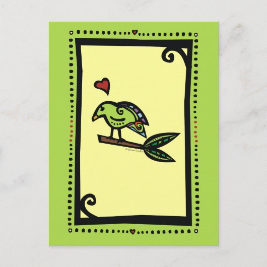 "POPPY" DIE LIEBE VÖGEL POSTKARTE (Vorderseite)