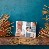 Poppy Erster Vatertag 4 FotoCollage Grau Fotoplatte (Seite)