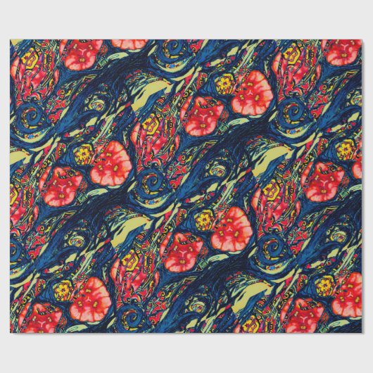 Poppy et al. Muster Geschenkpapier (Flach)