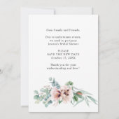 Poppy Eukalyptus: Änderung der Brautpartys Einladung (Rückseite)