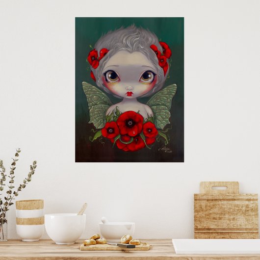 Poppy Fairy Big mit Augen gothic Fee Printmedien Poster (Küche)