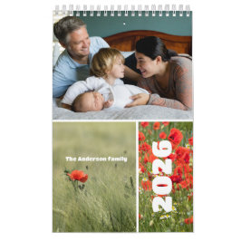 Poppy family photo for grandparents Calendar Kalender