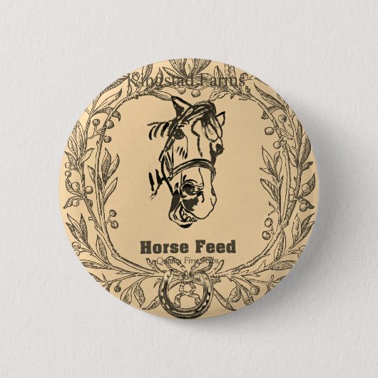 POPPY FEED BAG HORSE Button (Vorderseite)