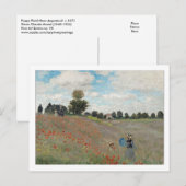 Poppy Field by Monet Postkarte (Vorne/Hinten)
