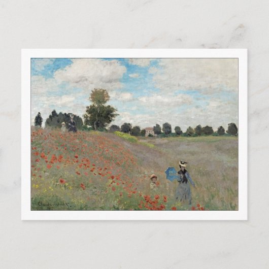 Poppy Field by Monet Postkarte (Vorderseite)