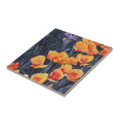 Poppy Field Colorful Impressionistisches Gemälde Fliese (Seite)