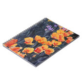 Poppy Field Colorful Impressionistisches Gemälde Notizblock (Linke Seite)