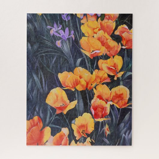 Poppy Field Colorful Impressionistisches Gemälde Puzzle (Vertikal)