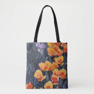 Poppy Field Colorful Impressionistisches Gemälde Tasche