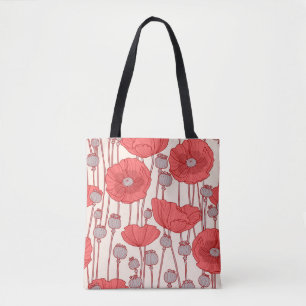 Poppy Field Dance: Nahtlose, florale Rhapsodie Tasche
