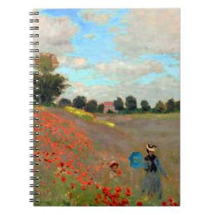 Poppy Field Gemälde von Claude Monet (1873) Notizblock