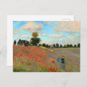 Poppy Field Gemälde von Claude Monet (1873) Postkarte (Vorne/Hinten)